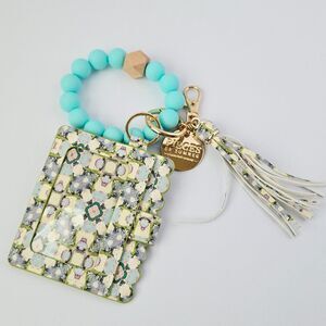 Laura Park Petunia Wristlet Keychain Bracelet Purse Charm Bag Clip Tassel ID